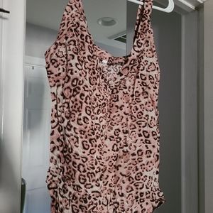 Pink leopard cami